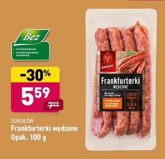 Frankfurterki wędzone Sokołów promocja w Carrefour