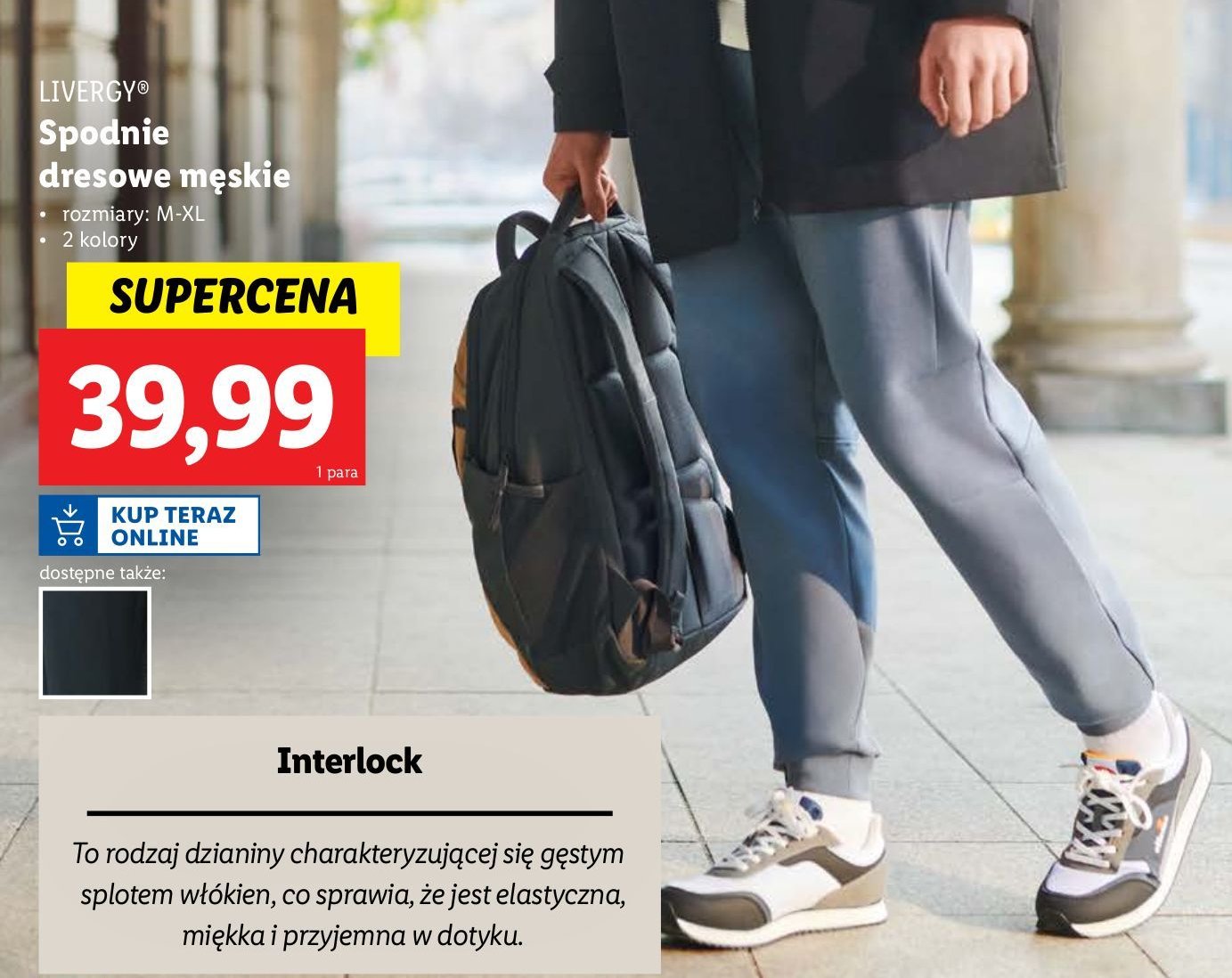 Spodnie m臋skie dresowe m-xl Livergy promocja