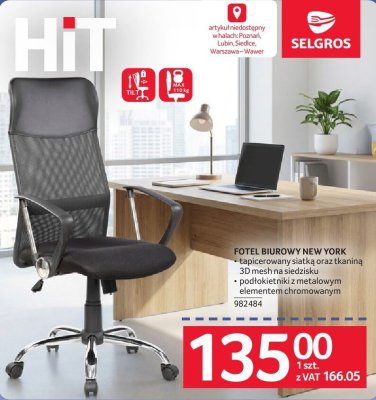 Fotel biurowy NEW YORK promocja w Selgros