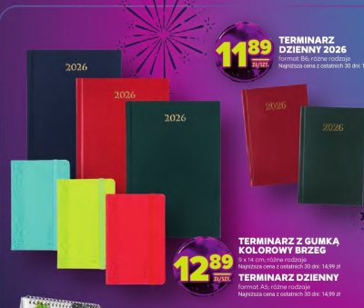 Terminarz dzienny, format A5, różne rodzaje promocja w Stokrotka