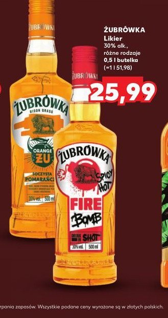 Wódka Żubrówka pomarańcza promocja w Kaufland