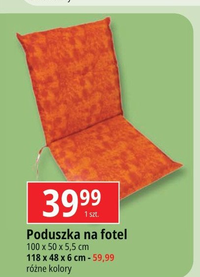 Poduszka na fotel 100 x 50 x 5.5 cm promocja
