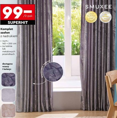 Zas艂ony strukturalne na ta艣mie 140 x 250 cm Smukee promocja