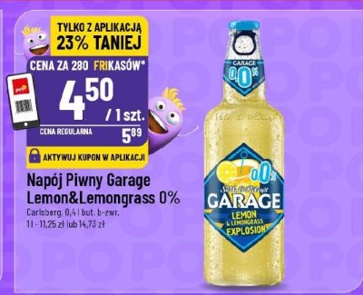 Napój piwny Garage Lemon&Lemongrass 0% promocja w POLOmarket