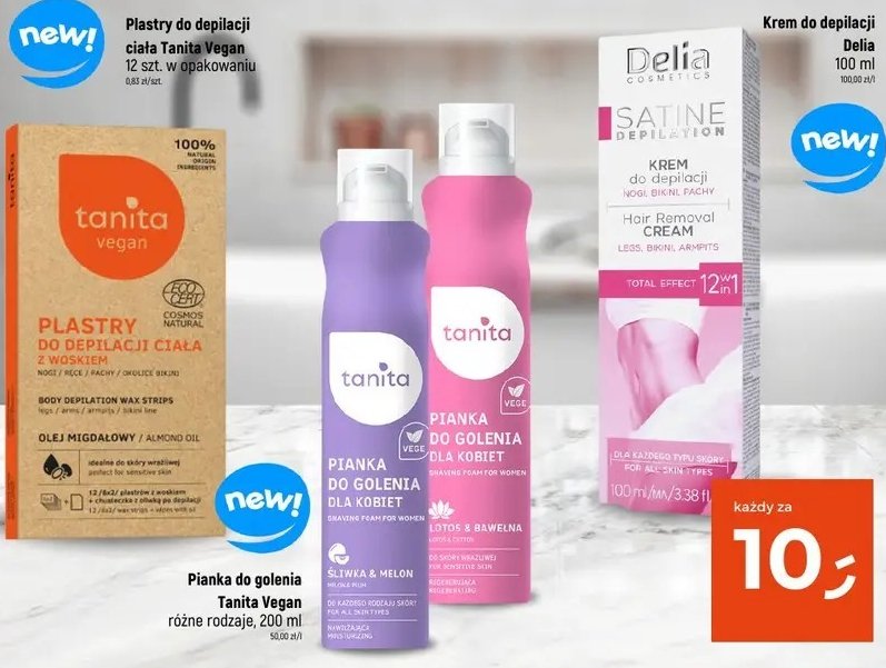 Plastry z woskiem do depilacji cia艂a miodowe Tanita promocja