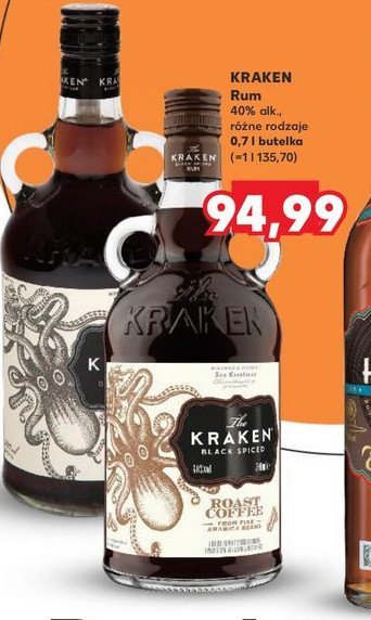 Rum The kraken black spiced promocja w Kaufland