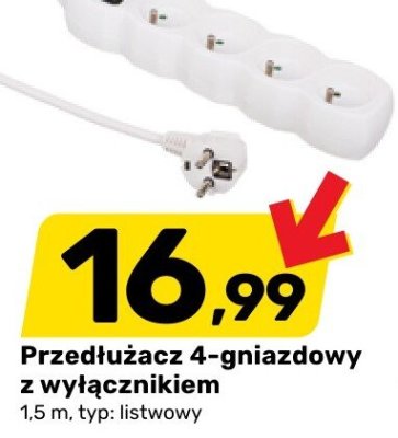 Przedłużacz 4-gniazdowy promocja w Bricomarche