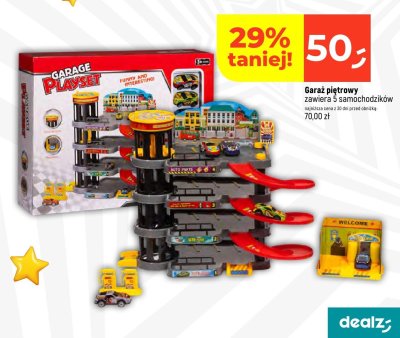 Garaż piętrowy zawiera 5 samochodziků promocja w Dealz