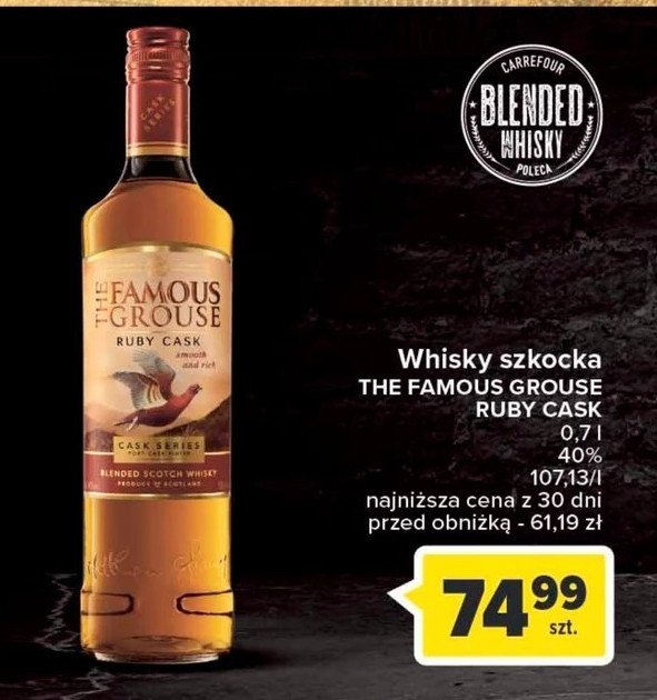 Whiskey THE FAMOUS GROUSE RUBY CASK promocja
