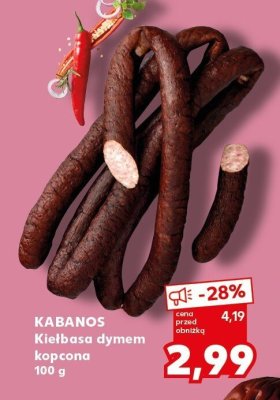 Kiełbasa dymem kopcona Kabanos promocja w Kaufland
