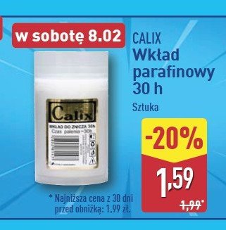 Wkład parafinowy do znicza 30 h Calix promocja