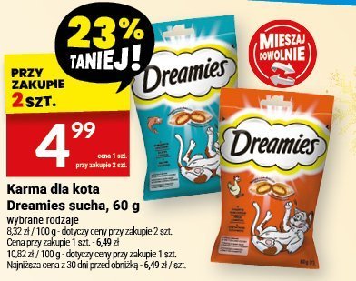 Karma dla kota Dreamies sucha 60 g promocja w Twój Market
