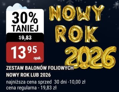 Zestaw balonów foliowych Nowy Rok Luxa 2026 promocja w bi1