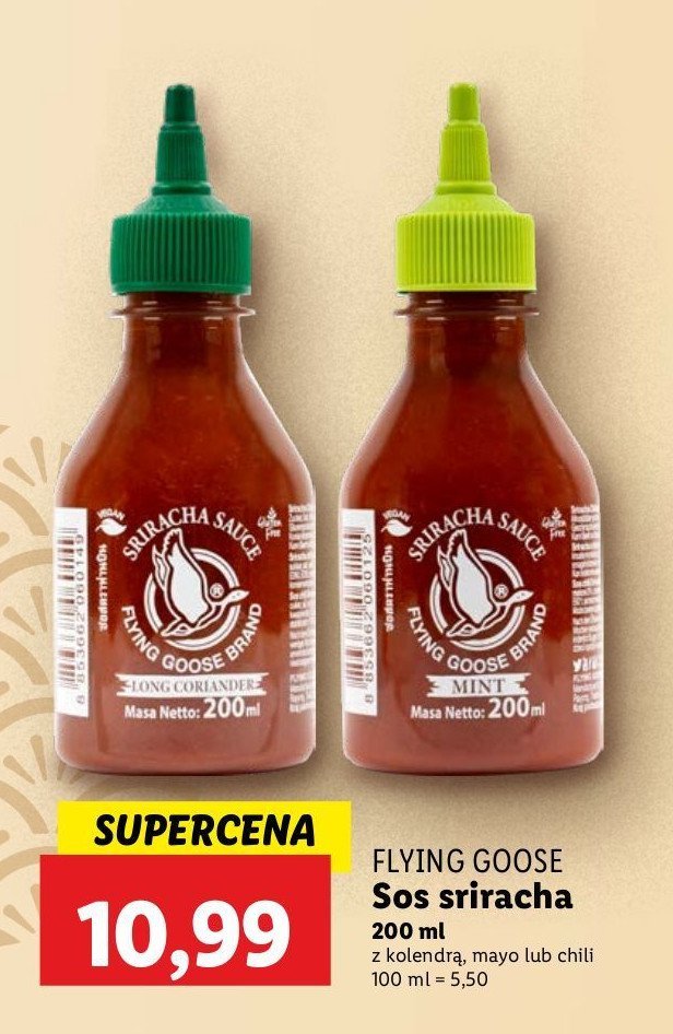 Sos z kolendrą Flying goose promocja w Lidl