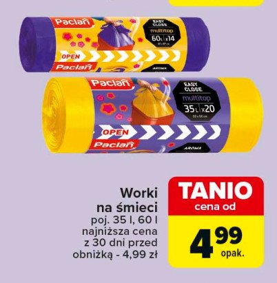 Worki na śmieci zapachowe 35 l Paclan promocja w Carrefour