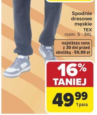 Spodnie dresowe męskie TEX promocja w Carrefour