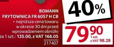 Frytownica FR 6057 H CB promocja w Selgros