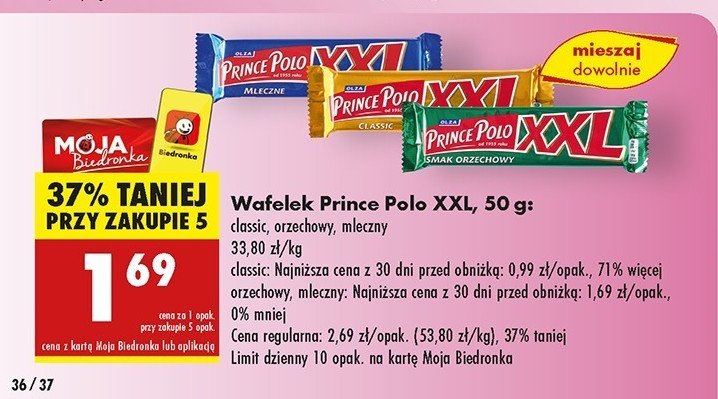 Wafelek classic Prince polo xxl promocja