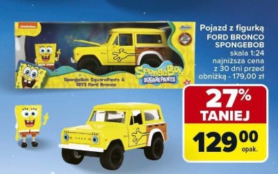 Pojazd z figurką FORD BRONCO SPONGEBOB skala 1:24 promocja w Carrefour