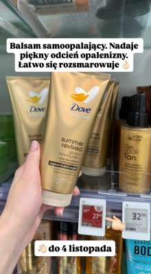 Balsam samoopalający Dove Body Love Summer Revived promocja w Rossmann