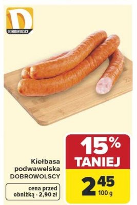 Kiełbasa podwawelska ekstra Nove promocja w Carrefour