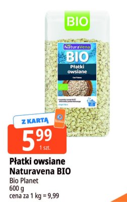Płatki owsiane Naturavena BIO Bio Planet promocja w Leclerc