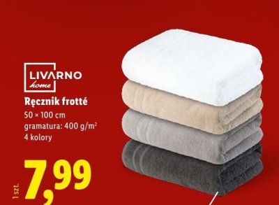 Ręcznik frotté Livarno 50 x 100 cm promocja w Lidl