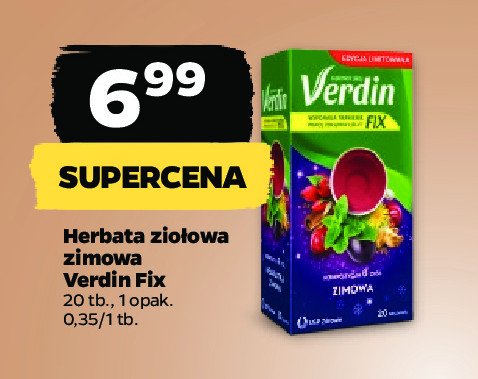 Herbata kompozycja 6 ziół z owocami leśnymi Verdin fix promocja