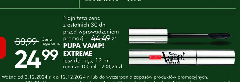 Tusz do rzęs PUPA VAMP EXTREME promocja