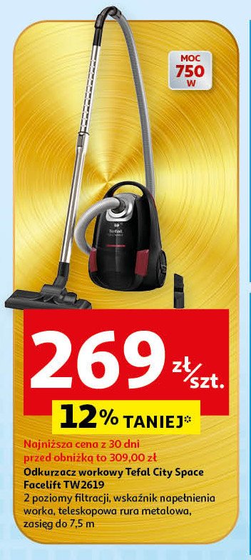 Odkurzacz tw2619 city space Tefal promocja