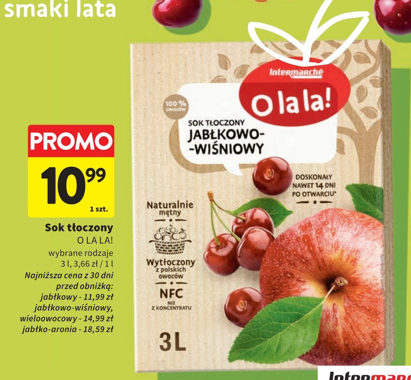 Sok wieloowocowy O la la! promocja w Intermarche