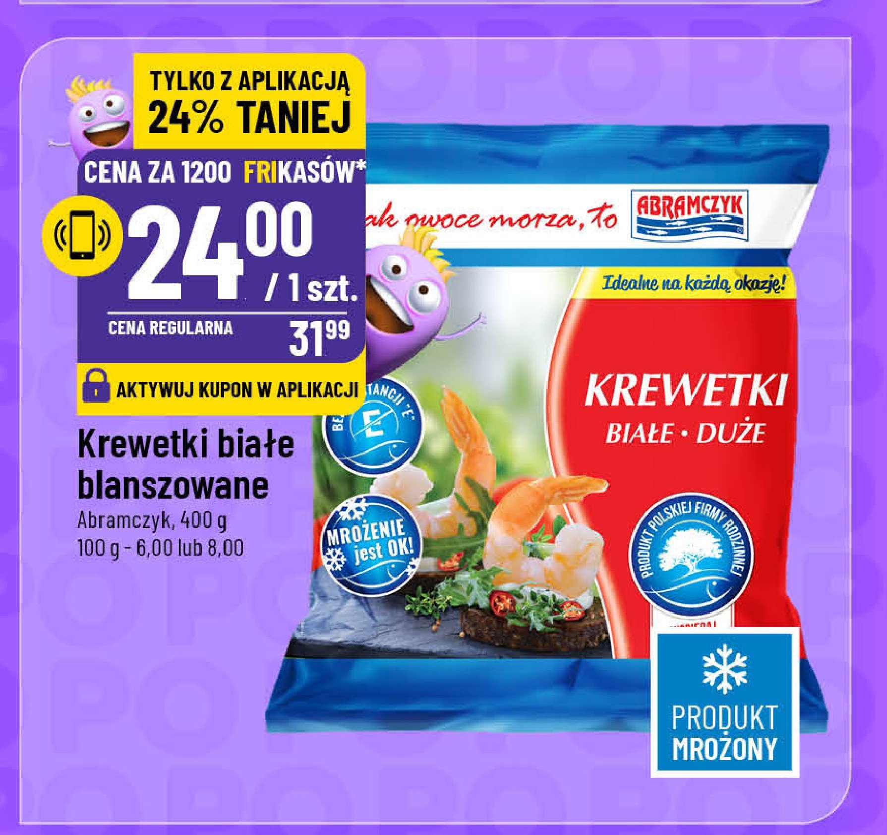 Krewetki blanszowane 31-40 Abramczyk promocja w POLOmarket