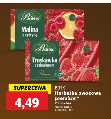 Herbata truskawka z rabarbarem Bifix premium promocja