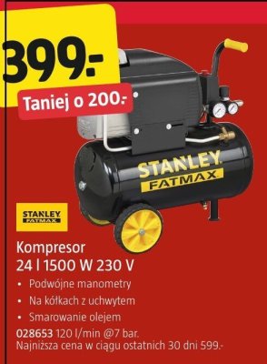 Kompresor Stanley 24 l 1500 W 230 V promocja w Jula