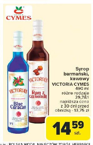 Syrop barmański blue curacao Cymes victoria's promocja