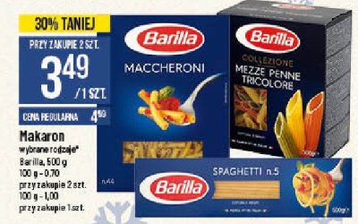 Makaron mezze penne tricolori Barilla promocja