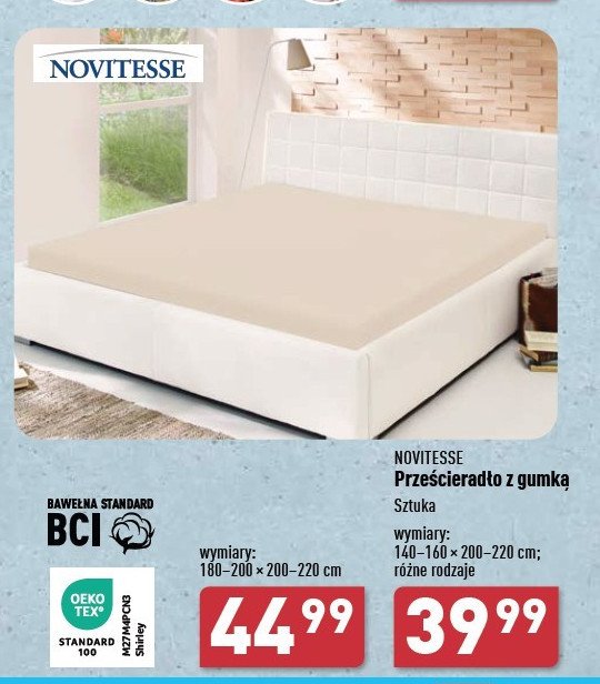 Prześcieradło z gumką 140-160 x 200-220 cm Novitesse promocja