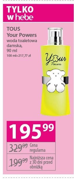 Woda perfumowana Tous your powers promocja