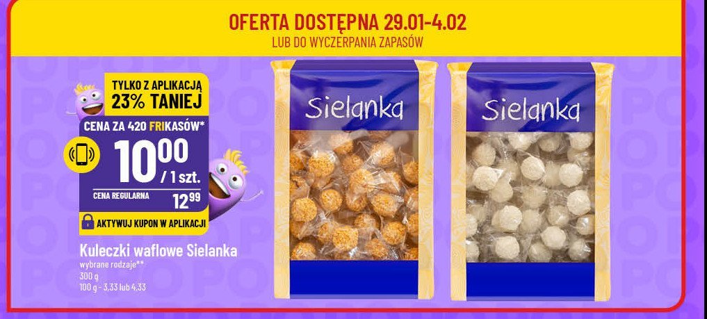 Kuleczki waflowe białe Sielanka promocja