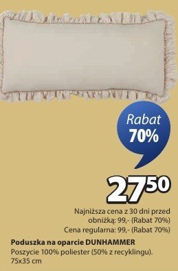 Poduszka na oparcie DUNHAMMER 75x45 cm promocja w Jysk
