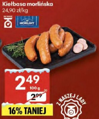 Kiełbasa morlińska promocja w Delikatesy Centrum