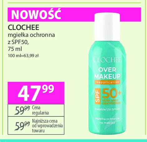 Mgiełka ochronna spf 50+ CLOCHEE promocja