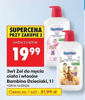 Żel 3w1 do mycia ciała i włosów różne rodzaje promocja w Biedronka