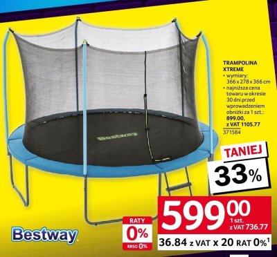 Trampolina XTREME 366x278x366 cm promocja w Selgros