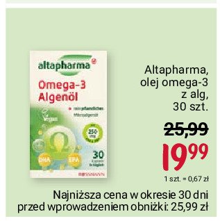 Olejek z mikroalg omega-3 Altapharma promocja