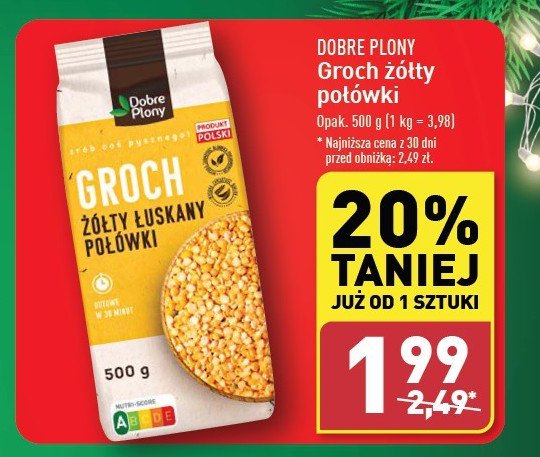 Groch żółty łuskany połówki Dobre plony promocja