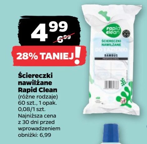 Ściereczki do łazienki bambus Rapid clean promocja w Netto