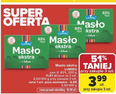 Masło ekstra Lumiko z Łukowem promocja w Carrefour Market