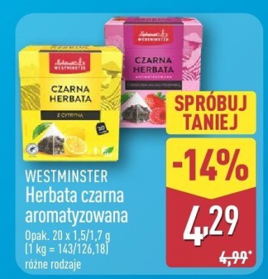 Herbata czarna aromatyzowana WESTMINSTER różne rodzaje promocja w Aldi