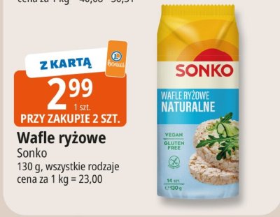 Wafle ryżowe naturalne Sonko promocja w Leclerc